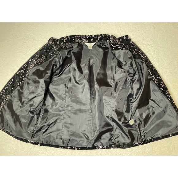 Christopher & Banks Women's Velvet Metallic Whimsygoth Office Jacket L Black - Picture 8 of 11